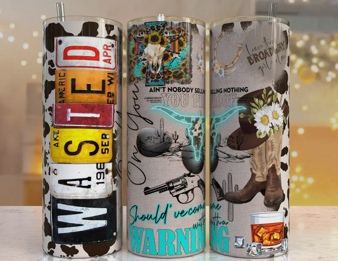 Abstract Western Tumbler, Wasted Western, 20oz
Skinny Tumble