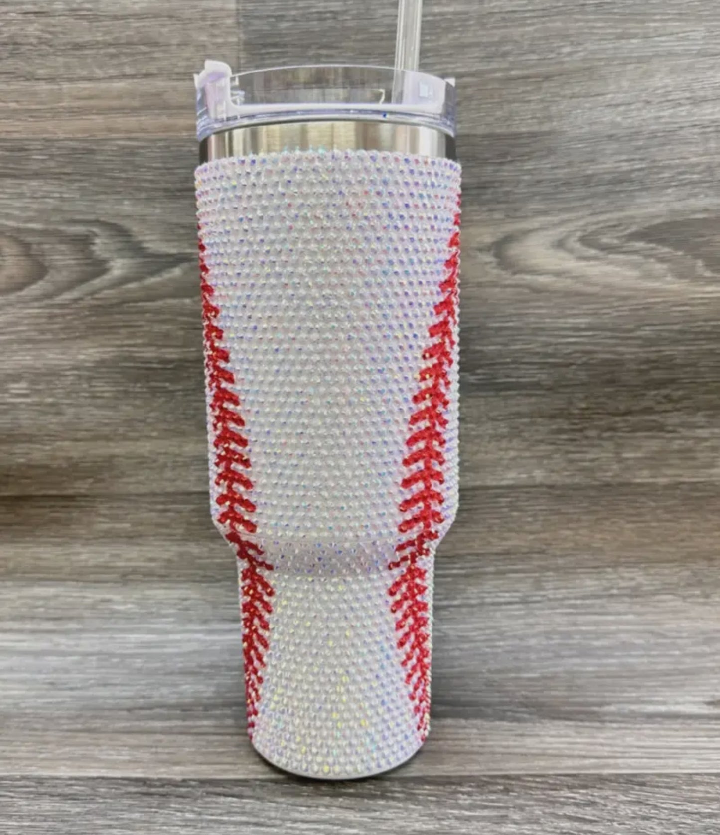 Baseball Rhinestone Stainless Steel Tumblers 40oz