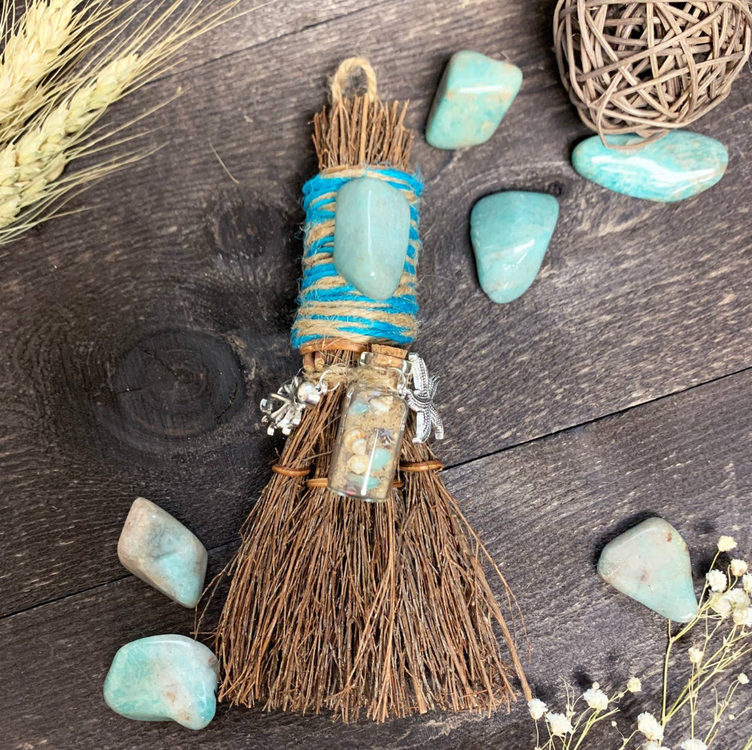 Sea Witch Broom with Amazonite Besom