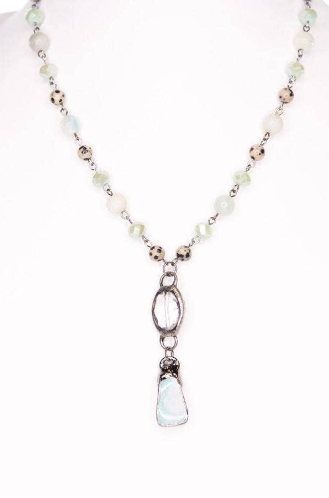 Pica Gemstone Boho Pendent Necklace - Jade